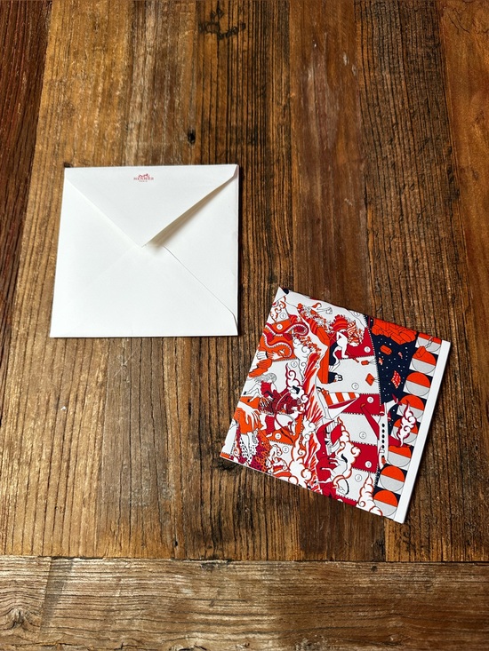 Hermes Other - Hermes Red White and Navy Decorative Party Card Set with Envelope